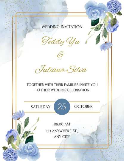Editable Wedding Invitation Set – Vibrant, Elegant & Easy to Customize