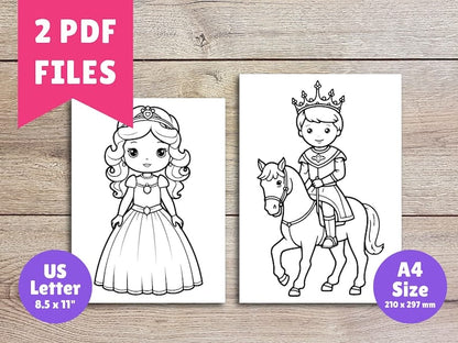 Princess Coloring Page – Printable Digital