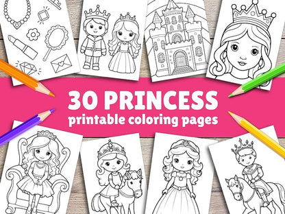 Princess Coloring Page – Printable Digital