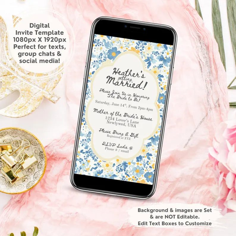 Editable Wedding Invitation Set – Vibrant, Elegant & Easy to Customize